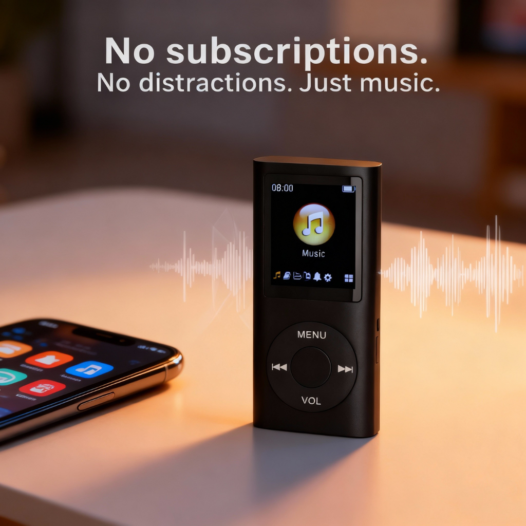 مشغل موسيقى ريترو – مشغل MP3 بسعة 64 جيجابايت وتصميم كلاسيكي مدمج