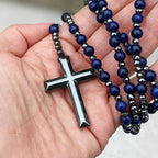 Pánský růženec Orion s tygřím okem a lapisem lazuli
