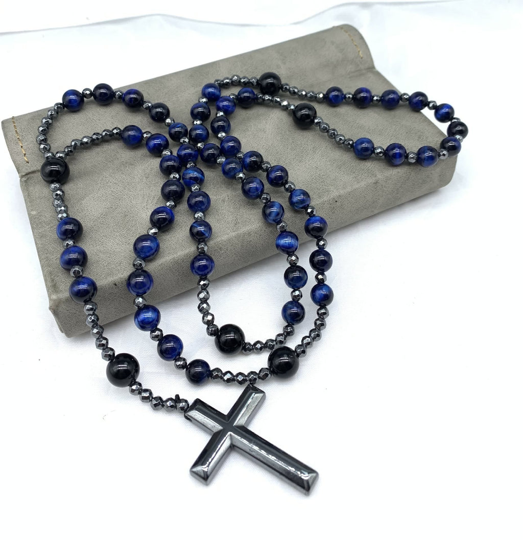 Pánský růženec Orion s tygřím okem a lapisem lazuli