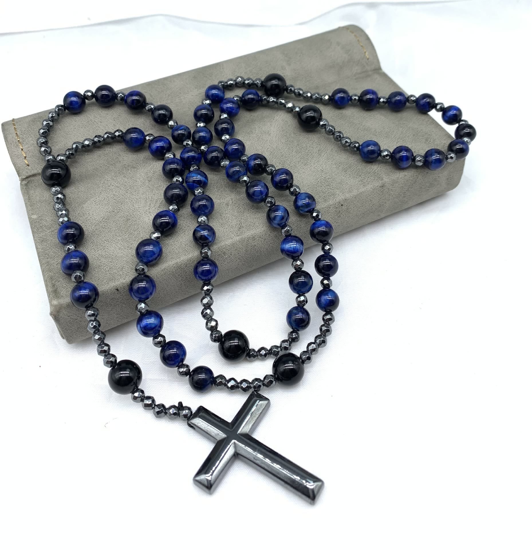 Pánský růženec Orion s tygřím okem a lapisem lazuli