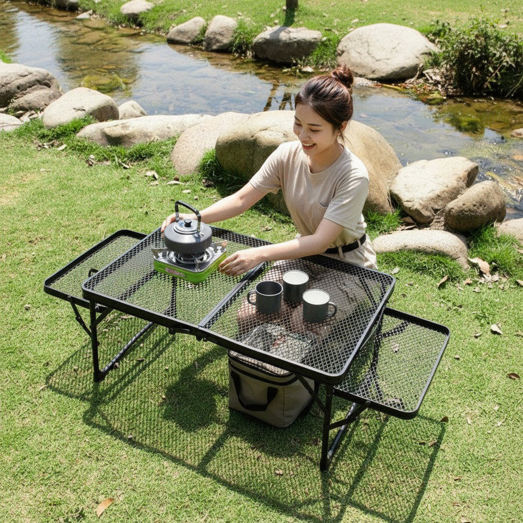 Table de camping pliante légère pour grillades et barbecues en plein air