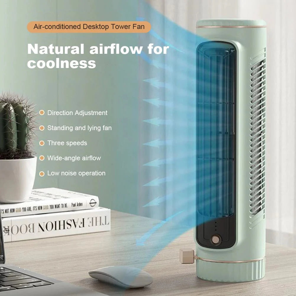 Bladeless Tower Fan for Quiet 360° Room Cooling