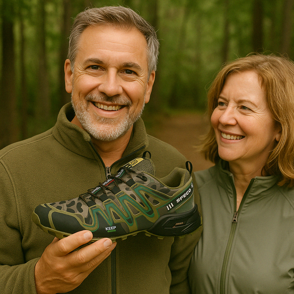 Maastokuvioidut polkujuoksukengät kevyellä liukumattomalla pidolla