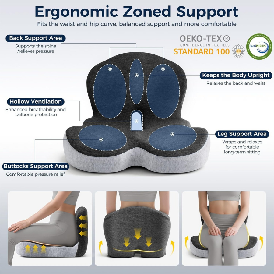 Ergonomic Cocoon Cushion For Posture And Everyday Comfort