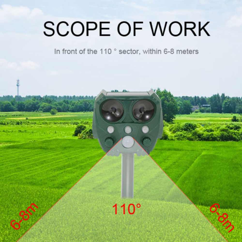 VerdantWave ultralyds udendørs skadedyrsafskrækkende middel til katte, ræve og duer