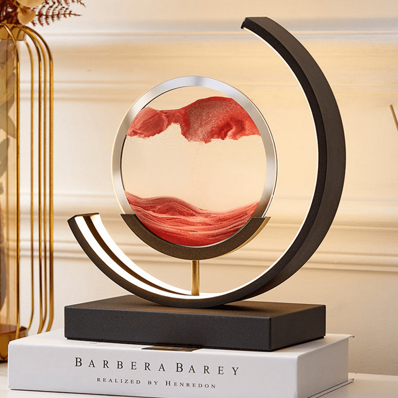 Hourglass Sands skrivebordslampe med varm glød og accentfinish