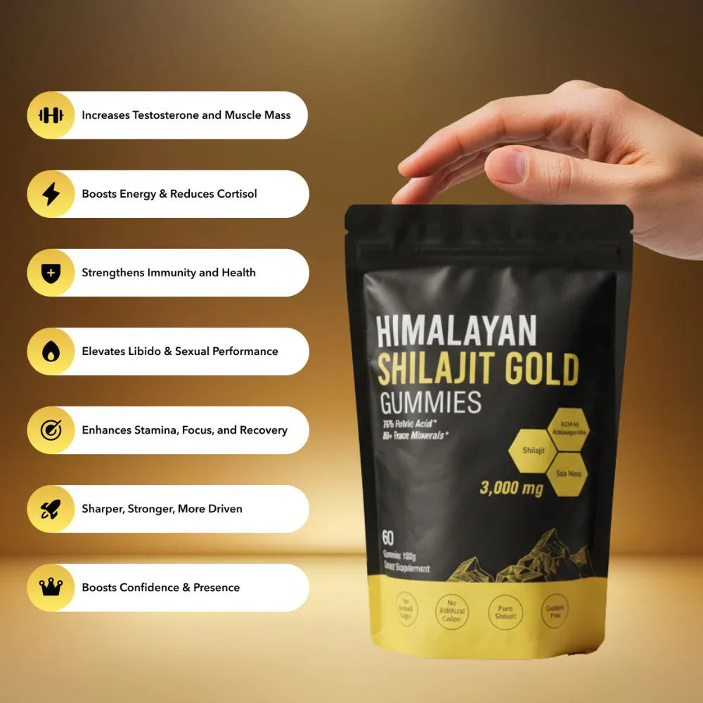 Premium Himalayan Shilajit Gummies for Energy, Focus & Recovery