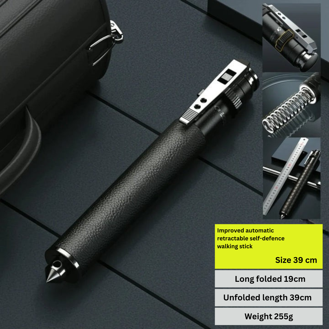 Automatic Self-Defense Walking Stick With Anti-Slip Grip