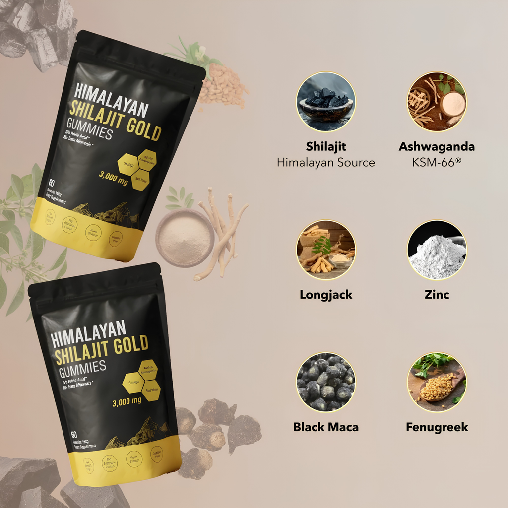 Premium Himalayan Shilajit Gummies for Energy, Focus & Recovery