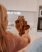 Natural Teak 9-Piece Kitchen Utensil Set For Cooking | petprovac