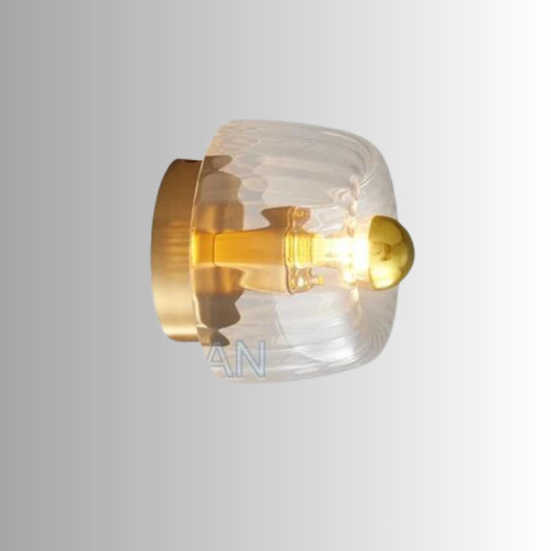 Skjold Nordic Bauhaus Wall Light In Glass Metal Finish