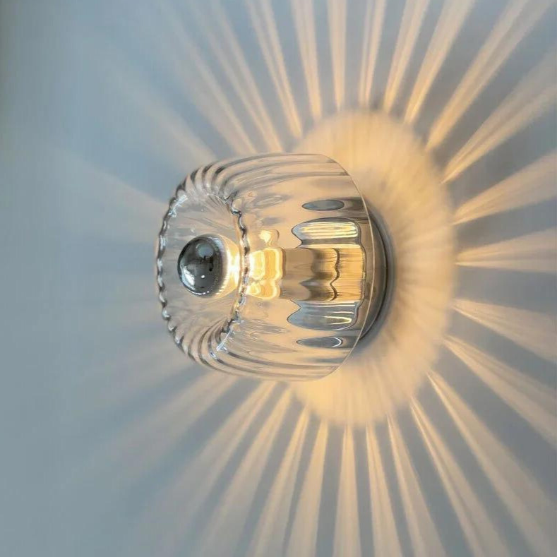 Skjold Nordic Bauhaus Wall Light In Glass Metal Finish