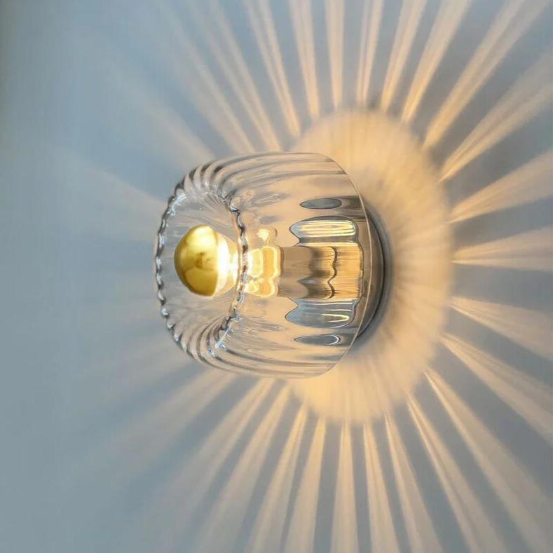 Skjold Nordic Bauhaus Wall Light In Glass Metal Finish