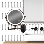 Rechargeable Magnifying Mirror Featuring LED for Makeup Enthusiasts in Black