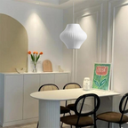 NovaCrest Zijde- en Stalen Hanglamp voor Moderne Interieurs