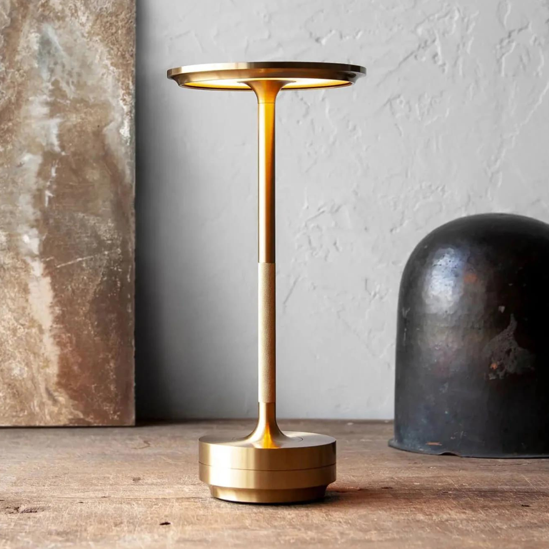 Rechargeable Cordless LED Table Lamp With Touch Dimmer And Modern Metal Design