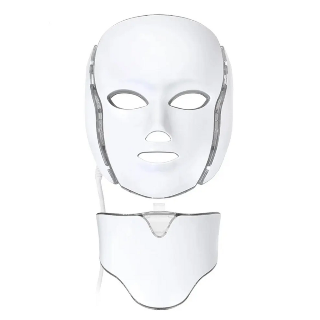Photon LED Mask With Neck Piece Seven Color LEDs For Home Use Wrinkles