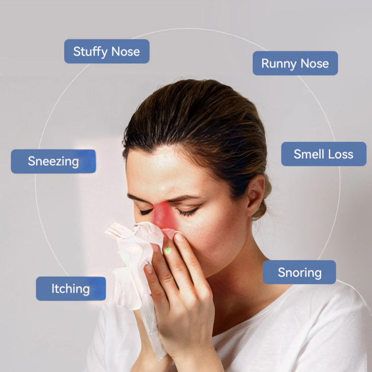 エアロノーズ660 ナノメートル光療法 鼻の緩和用 フレキシブルシリコンチューブ付き