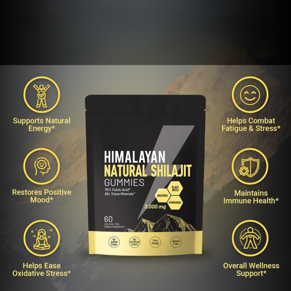 Gumije Himalayene Shilajit pentru Energie, Rezistență și Susținerea Vitalității