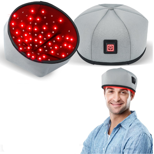 Topi Pertumbuhan Rambut Cahaya Merah LumaCap Dengan 120 LED Di Rumah