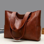 Elegant Leather Shoulder Bag with Retro Style and Smooth Surface
