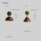 Aureo væglampe i gammeldags stil af træ med trækædeafbryder