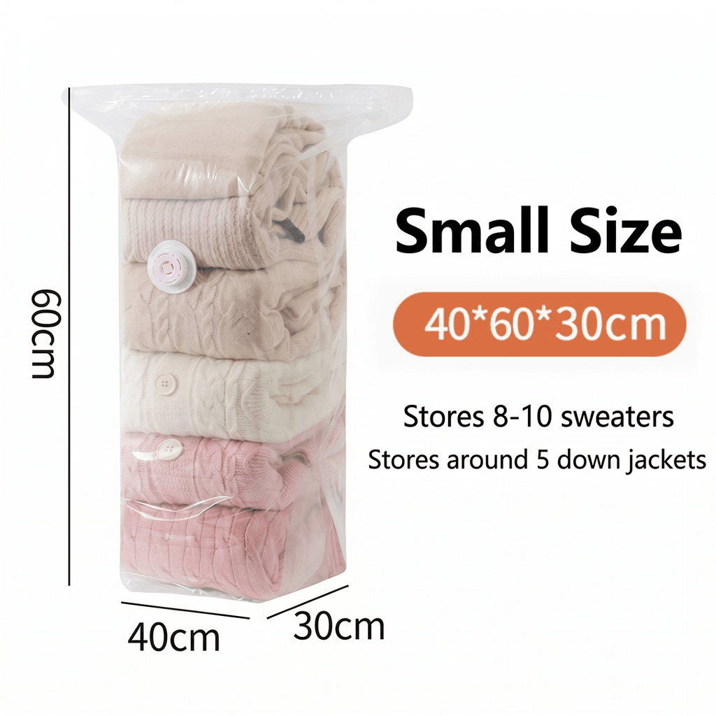 Vacuum Compression Bags without Pump for Space-Saving Storage