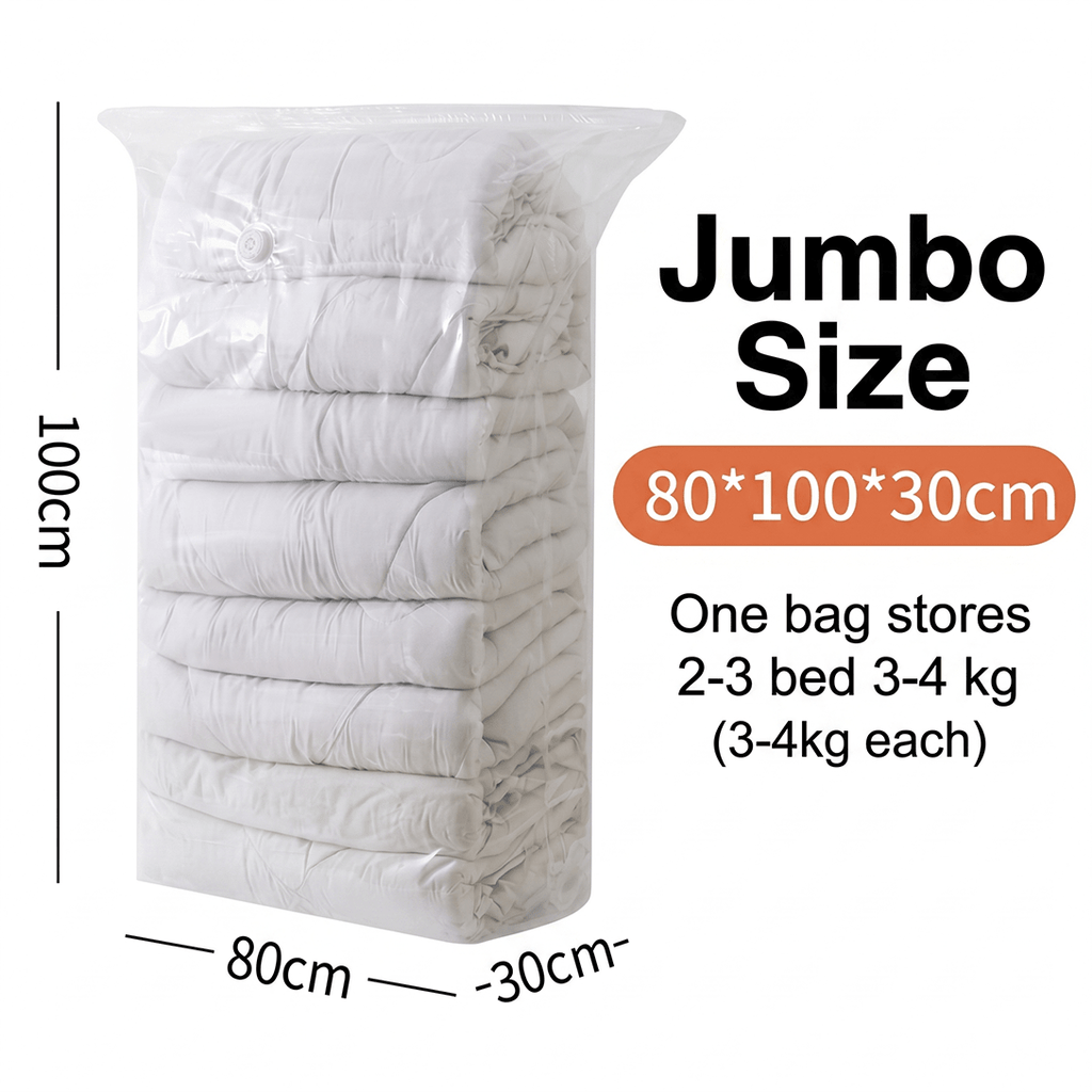 Vacuum Compression Bags without Pump for Space-Saving Storage
