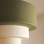 重ね布製ペンダント灯 柔らかな環境照明 太鼓形天井器具