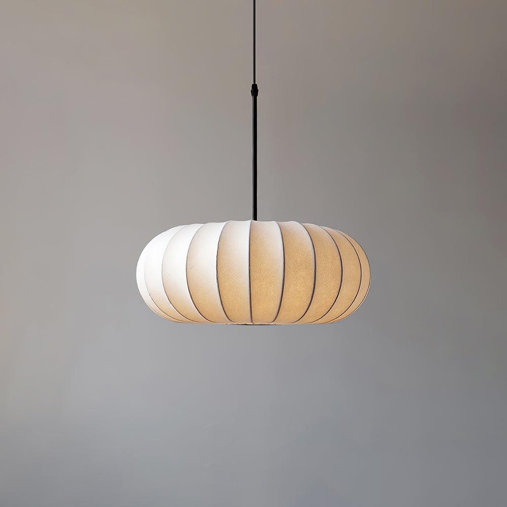 Lunara Lampada a Sospensione Minimalista in Materiali Naturali