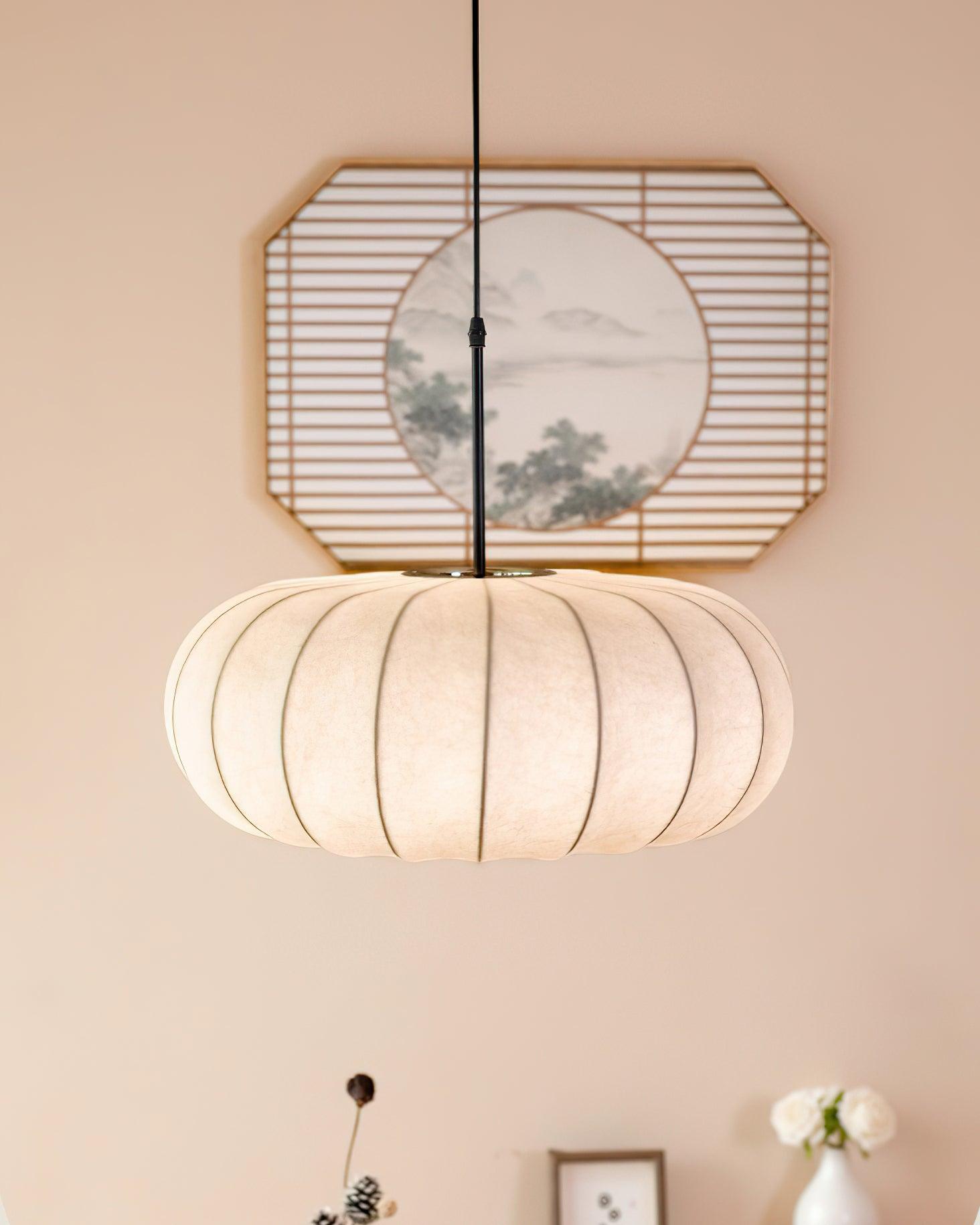 Kisara Wabi Sabi Pendelleuchte für rustikale Räume mit Holz