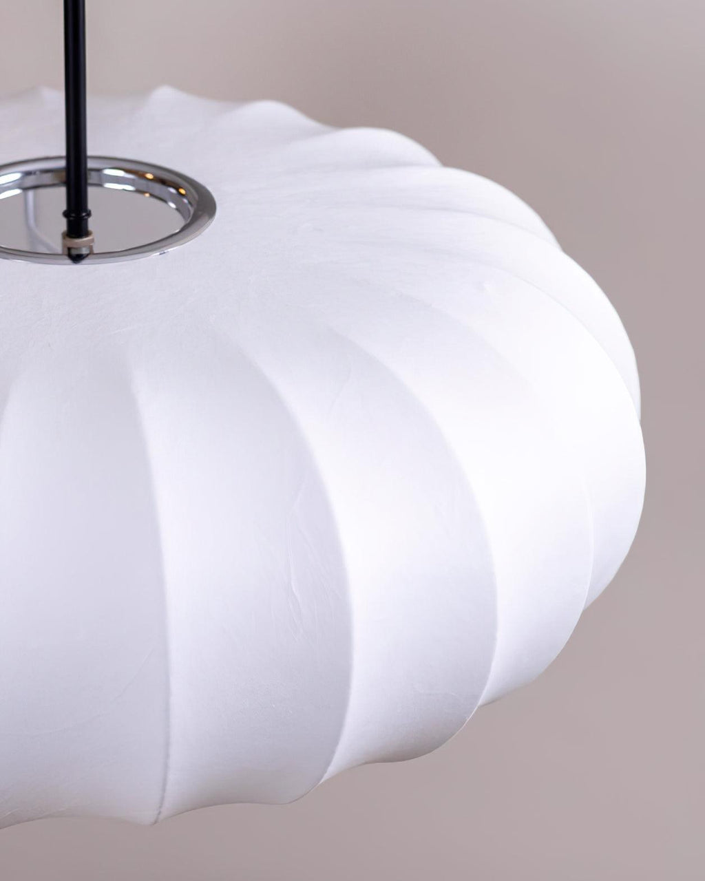 Lunara Lampada a Sospensione Minimalista in Materiali Naturali