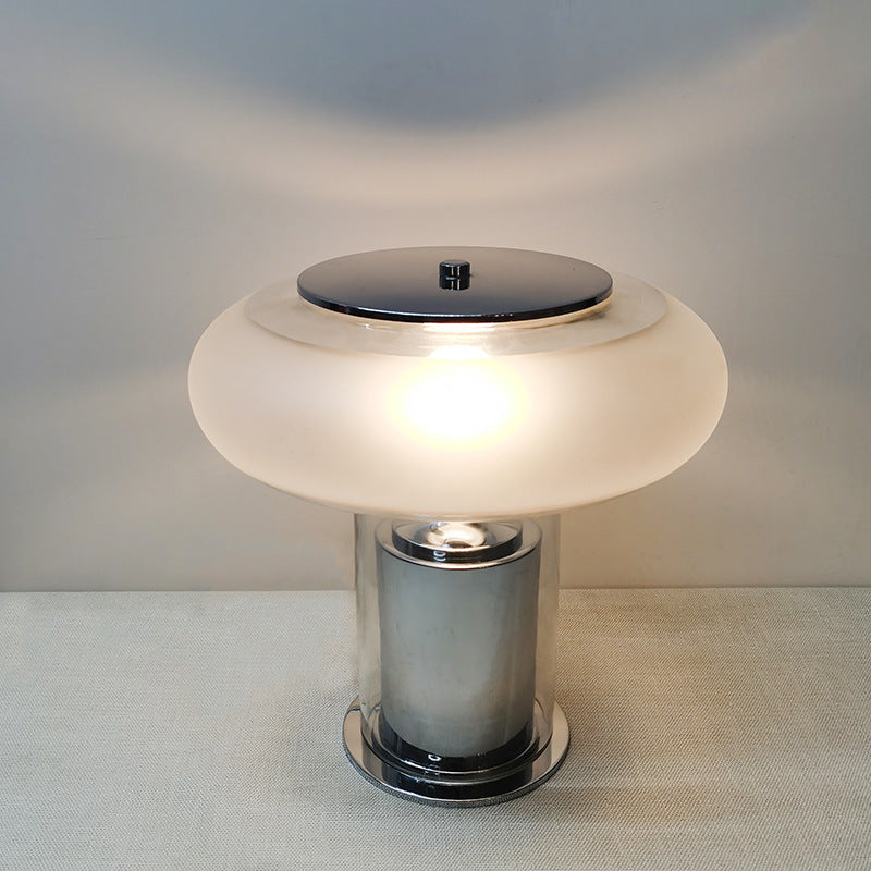 Modern Glass Table Lamp With Chrome Base - StudioAura Ambience