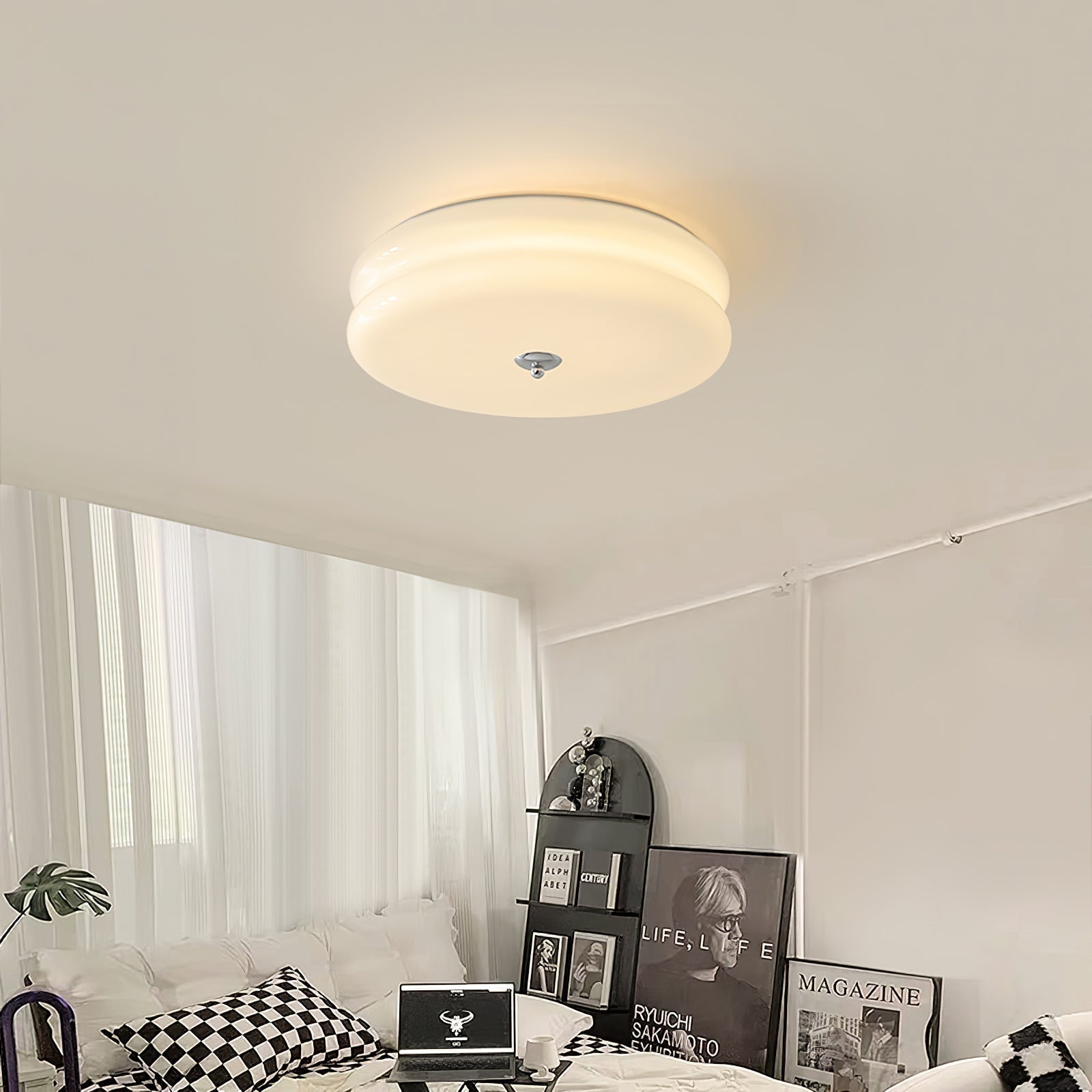 Valeron LED Ceiling Light Fixture Vintage Art Deco Style