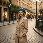 Vintage Denim Beret for Women with Timeless Retro Style