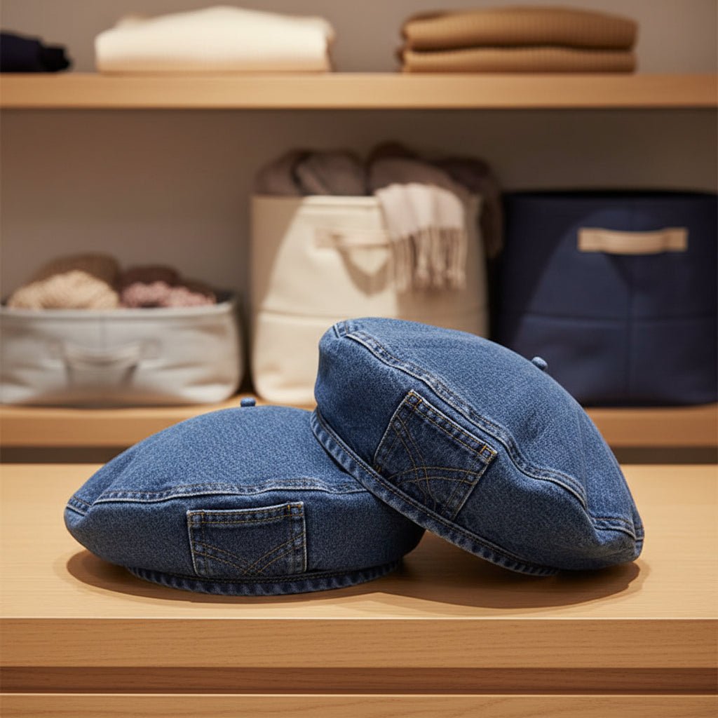 Vintage Denim Baskenmütze – Zeitloser Retro-Charme Für Damen, Leicht & Atmungsaktiv 2