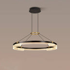 Moderne dobbeltring LED-lysekrone med luksuriøst akryl loftlys