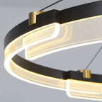 Moderne dobbeltring LED-lysekrone med luksuriøst akryl loftlys