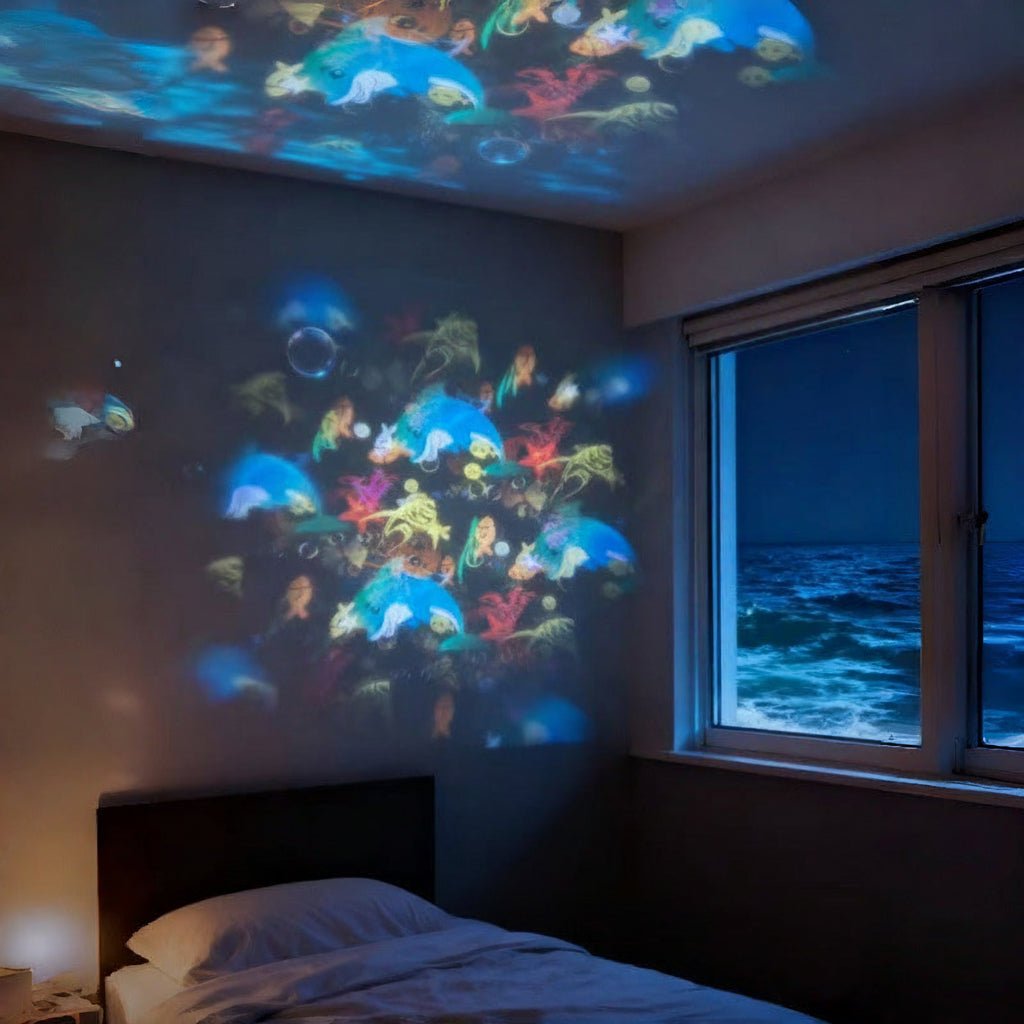 LED Projector Light with Dynamic Ocean Wave Projection for a Relaxing Atmosphere