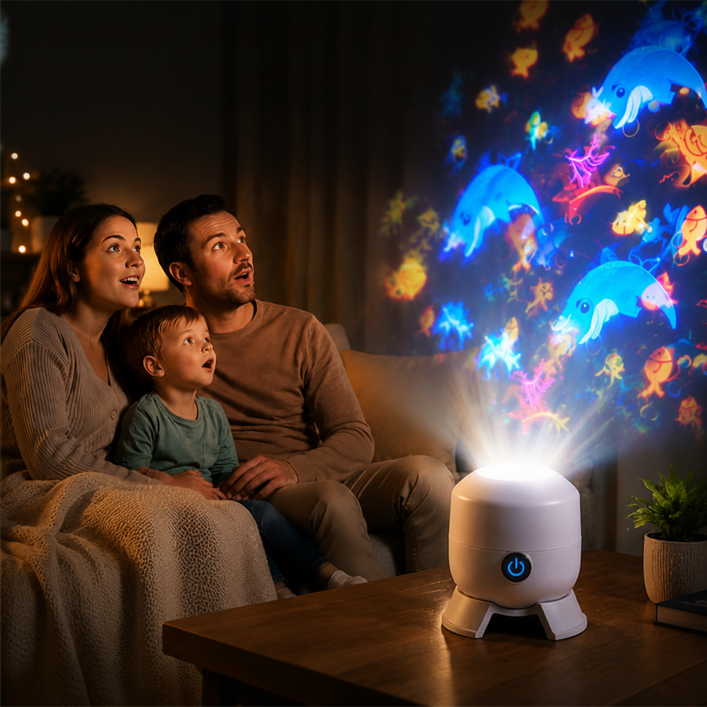 LED Projector Light with Dynamic Ocean Wave Projection for a Relaxing Atmosphere