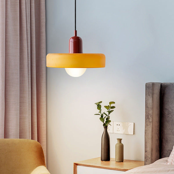 Lámpara colgante de vidrio Liora Bauhaus con ajuste de altura