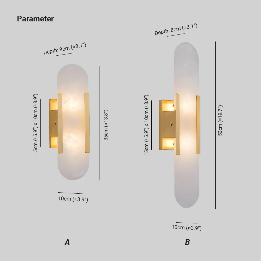 Lunara | Lámpara de pared de alabastro de lujo con luz cálida
