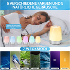 Aurora ébresztőóra gyengéd ébredéssel és természetes hangokkal a mozgalmas reggelekhez