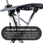 Tongkat Jalan dengan Tempat Duduk - Kerusi Tongkat Lipat Mudah Alih untuk Keselesaan Semasa Bergerak | Sokongan Mobiliti