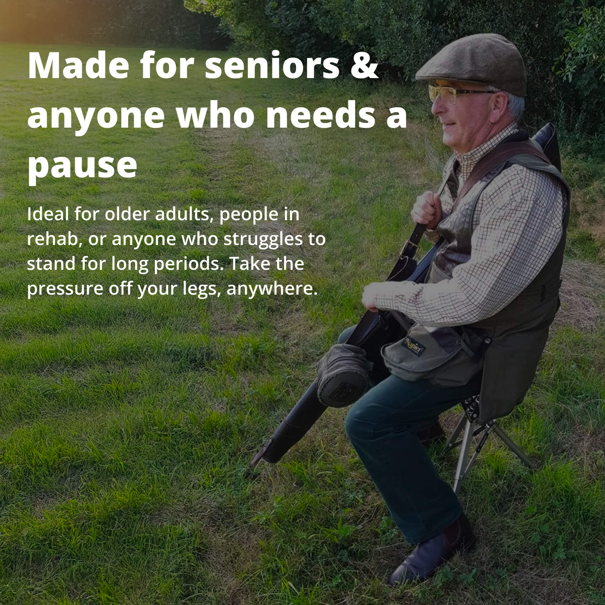 Tongkat Jalan dengan Tempat Duduk - Kerusi Tongkat Lipat Mudah Alih untuk Keselesaan Semasa Bergerak | Sokongan Mobiliti