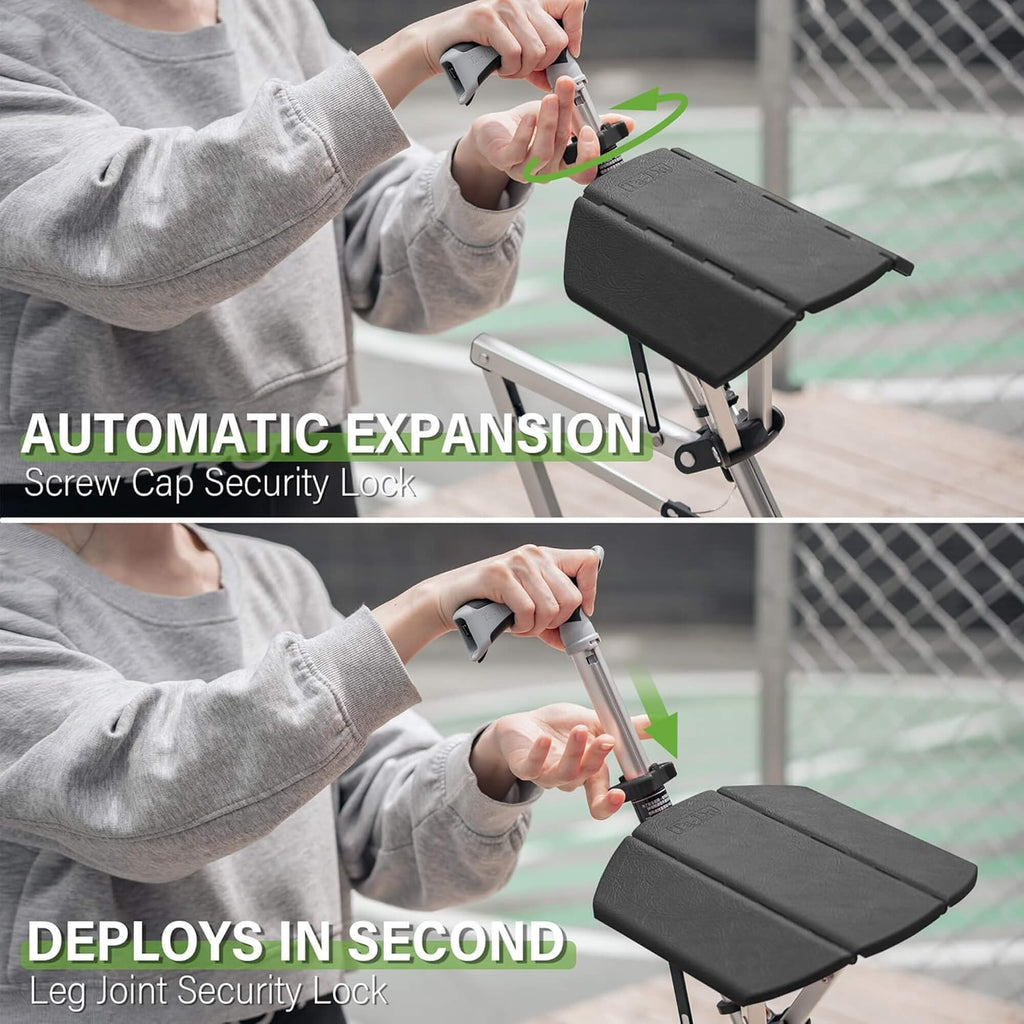 Tongkat Jalan dengan Tempat Duduk - Kerusi Tongkat Lipat Mudah Alih untuk Keselesaan Semasa Bergerak | Sokongan Mobiliti