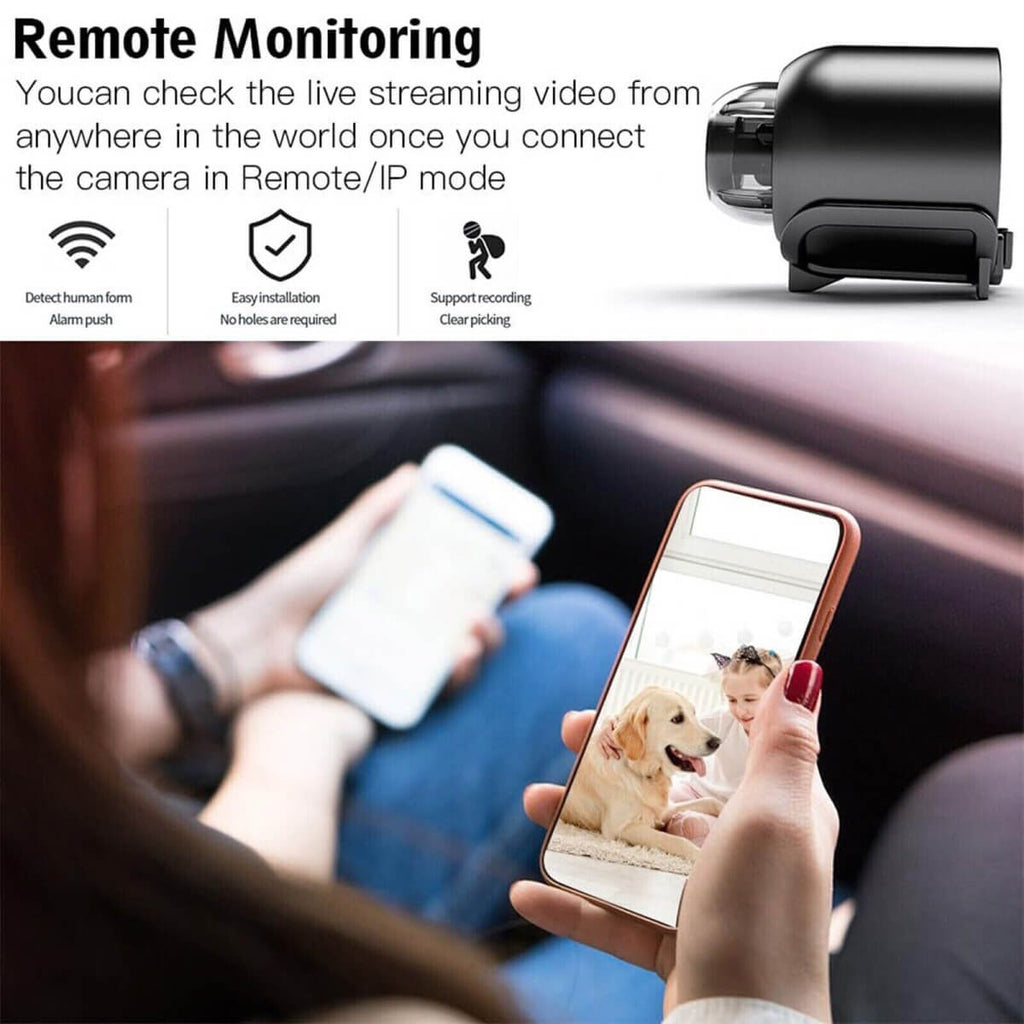 Su Geçirmez HD Mini Kamera Gece Görüşlü IP WiFi 1080P 160 Derece Geniş Açı