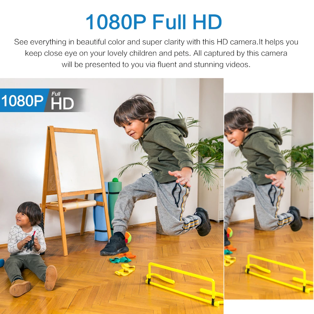 Su Geçirmez HD Mini Kamera Gece Görüşlü IP WiFi 1080P 160 Derece Geniş Açı