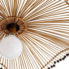 Flettet Rattan Loftlampe, Skulpturel Dekorativ Loftarmatur
