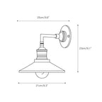 מנורת קיר מברונזה עתיקה עם כיסוי קוני ונורה גלויה